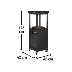 Gaskamin Ridera 6,5 KW Mit Panoramaglas Und Lava-Deko-Steinen -Gartenwelt Verkauf 048126602964 VM01 221220 L