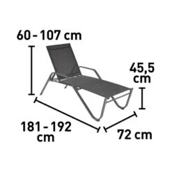 Sonnenliege Pacora Aus Textilen Anthrazit XL -Gartenwelt Verkauf 2092443 VM01