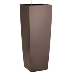 Lechuza Pflanzgefäß Cubico Alto Premium 40 Cm X 40 Cm Espresso Metallic