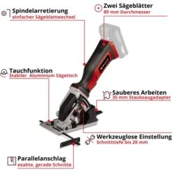 Einhell Power X-Change Akku-Mini Handkreisssäge TE-CS 18/89 Li Solo 13 Einhell Power X-Change Akku-Mini Handkreisssäge TE-CS 18/89 Li Solo -Gartenwelt Verkauf 4006825646184 2171 03