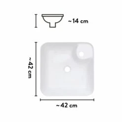 Baliv Aufsatzwaschbecken WBA-7010 43 Cm X 43 Cm -Gartenwelt Verkauf 4007873411533 VM01 170621