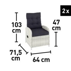 Lounge-Set Kalgan 6-teilig Wicker Eisgrau (B-Ware) -Gartenwelt Verkauf 4048126625642 180