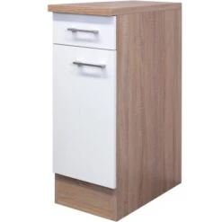 Flex-Well Classic Unterschrank Florida 30 Cm Weiß-Sonoma Eiche