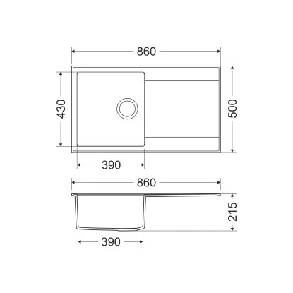 Miló Einbauspüle Granitverbundstoff Palladio 86 Schwarz 2 Miló Einbauspüle Granitverbundstoff Palladio 86 Schwarz - Image 2