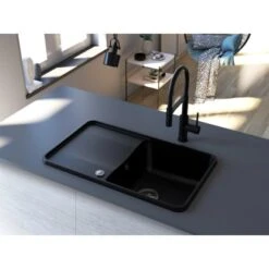 Miló Einbauspüle Granitverbundstoff Piu 78 Schwarz -Gartenwelt Verkauf 5903140018131 30