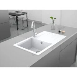 Miló Einbauspüle Granitverbundstoff Luxuria 86 Weiß -Gartenwelt Verkauf 5903140018292 30