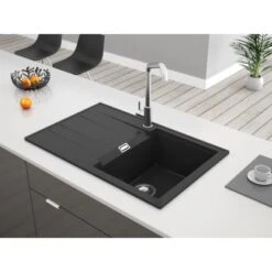 Miló Einbauspüle Granitverbundstoff Piatto 78 Graphit -Gartenwelt Verkauf 5903140018315 30