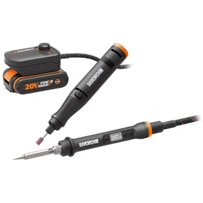 Worx MakerX Doppel-Set WX988M Multifunktionstool, Lötkolben, Akku & HubX 1 Worx MakerX Doppel-Set WX988M Multifunktionstool, Lötkolben, Akku & HubX