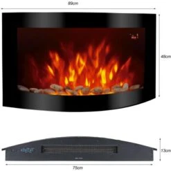 El Fuego Elektrokamin Davos (Zürich 2.0) Schwarz LED-Beleuchtung Dimmbar 2 KW -Gartenwelt Verkauf 835888 2240 AY6191 3
